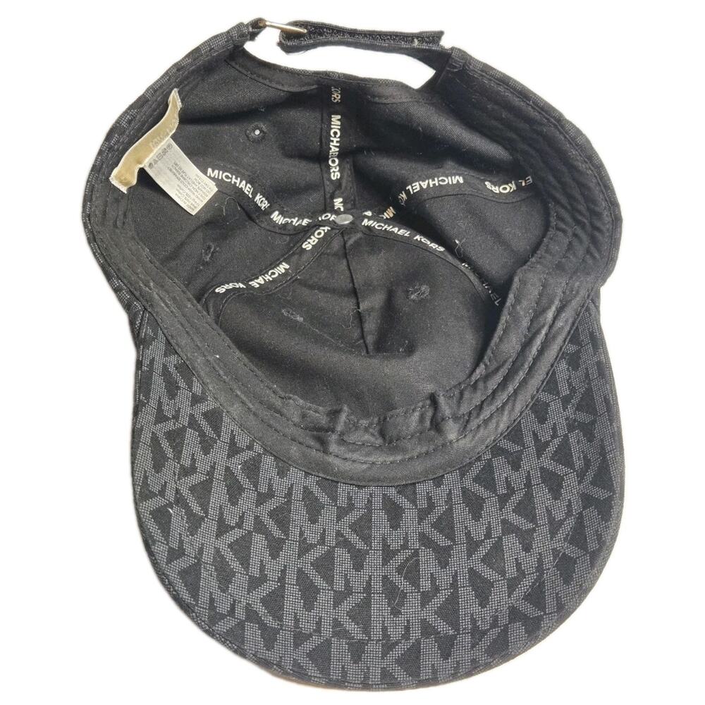Michael Kors Signature MK Logo Canvas Baseball Cap 1 Size Adjustable New W/Tag - Picture 12 of 12